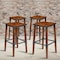 Flash Furniture Rustic Antique Walnut Industrial Wood Dining Backless Barstool, PK4 4-XU-DG-W0247B-GG - alternate 1